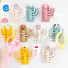 Rotatable Multi-purpose Cartoon Three-hook Hook Cute Student Dormitory Punch-free Traceless Sticky Hook Wall Door Key Hook Tools 2