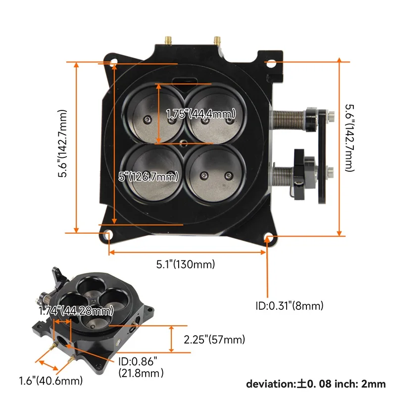 CNC Billet 1000CFM 4150 Throttle Body 4