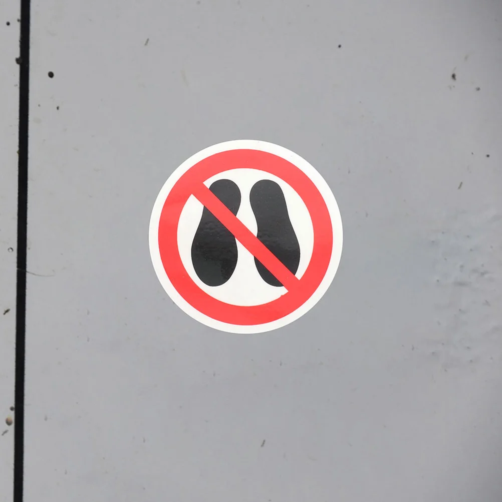 No Step Warning Sticker Safety Sign Traffic Signal Roadway Decal Round Label Caution Danger Marker Stickers No Trespassing Sign