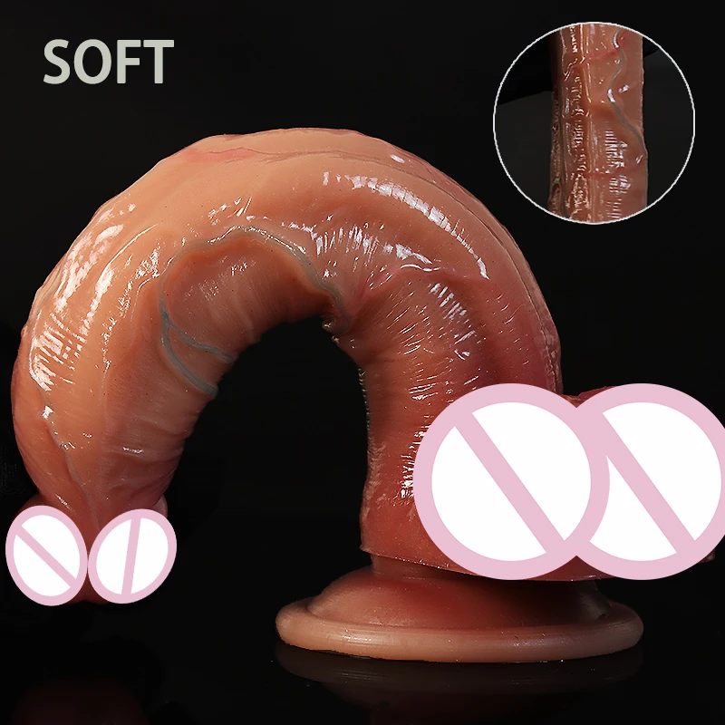 Sex Toys Cosmetic dildo Real Skin Silicone Dildo Adult Products Realistic Suction Cup Dick Male Artificial Rubber Peni Sex Toys For Women