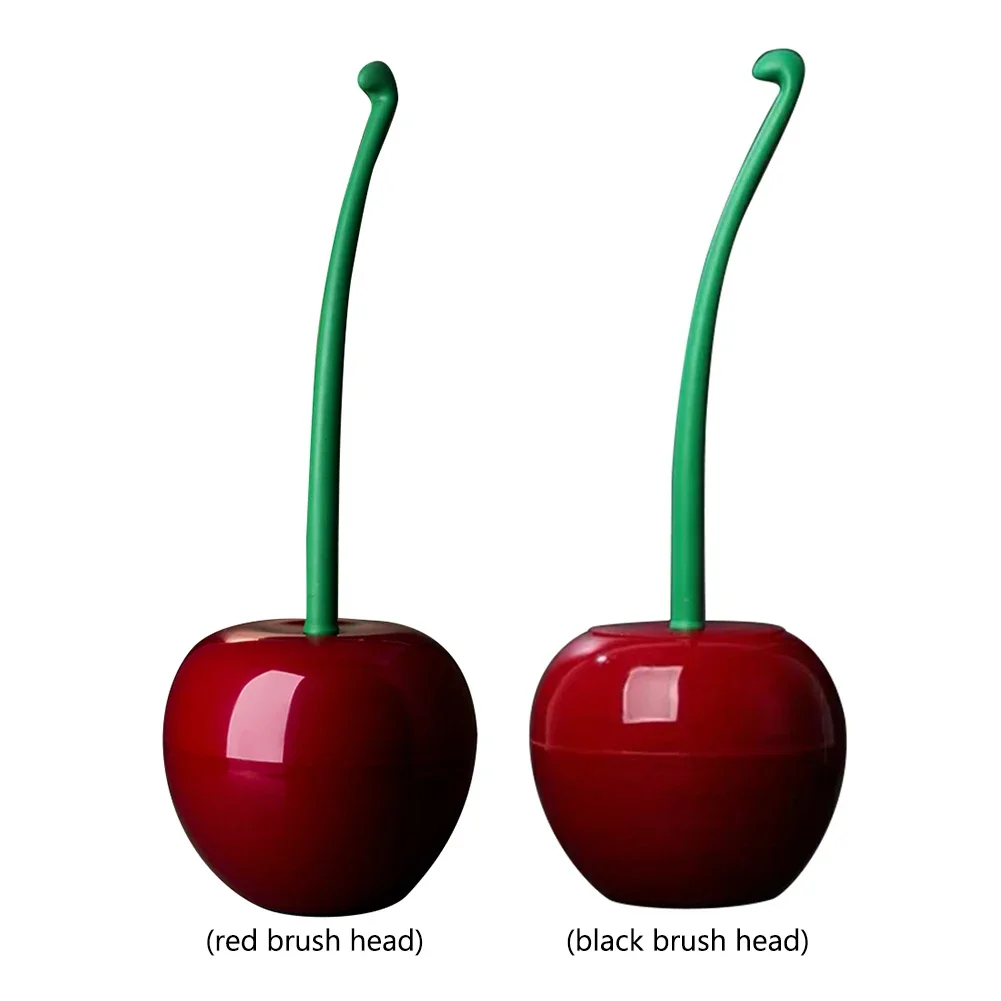 Description Picture 6 of itemCreative Cherry Shaped Toilet Brush Set Long Handle Replaceable Soft Bristle Accessories with Holder Bathroom Corner Cleaning