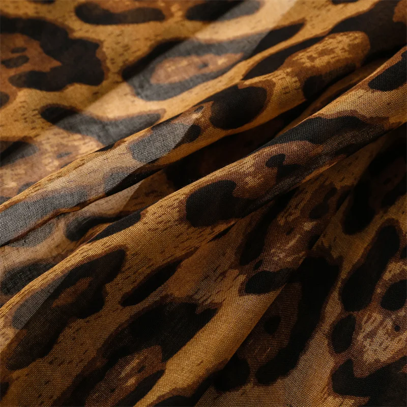 Winter Weiche Dünne Sexy Leopard Baumwolle Viskose Schal Schal Dame Hohe Qualität Druck Pashmina Stola Bufandas Moslemisches Hijab 180*90 cm – Detail 8