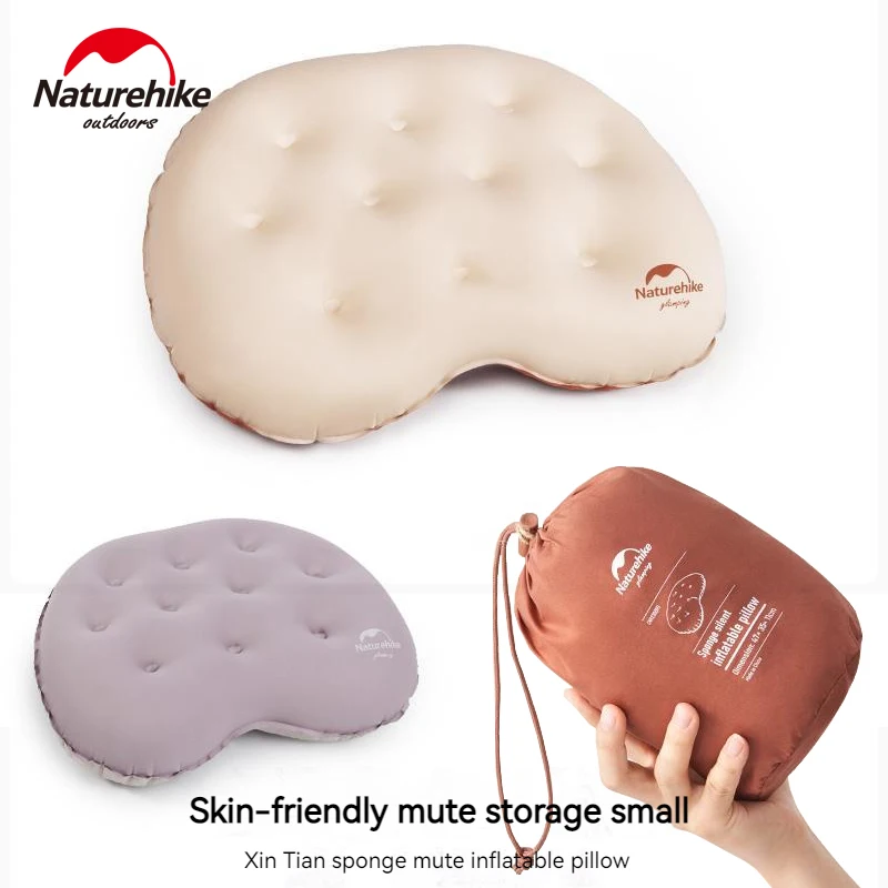 Naturehike Outdoor 3DTPU Sponge Inflatable Pillow Portable Ultralight 0.3kg Heart-shaped Comfortable Air Pillows Travel Hiking