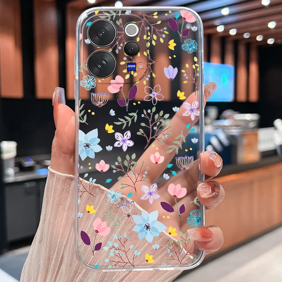 Daisy Floral Clear Shockproof TPU Silicone Phone Case