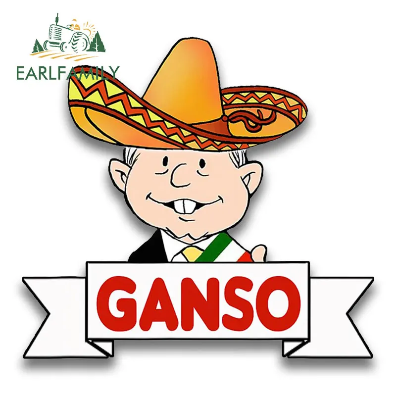 

EARLFAMILY 13cm x 11.9cm for AMLITO Lopez Obrador AMLO Me Canso Ganso Car Accessories Stickers RV JDM Creativite Vinyl Decal