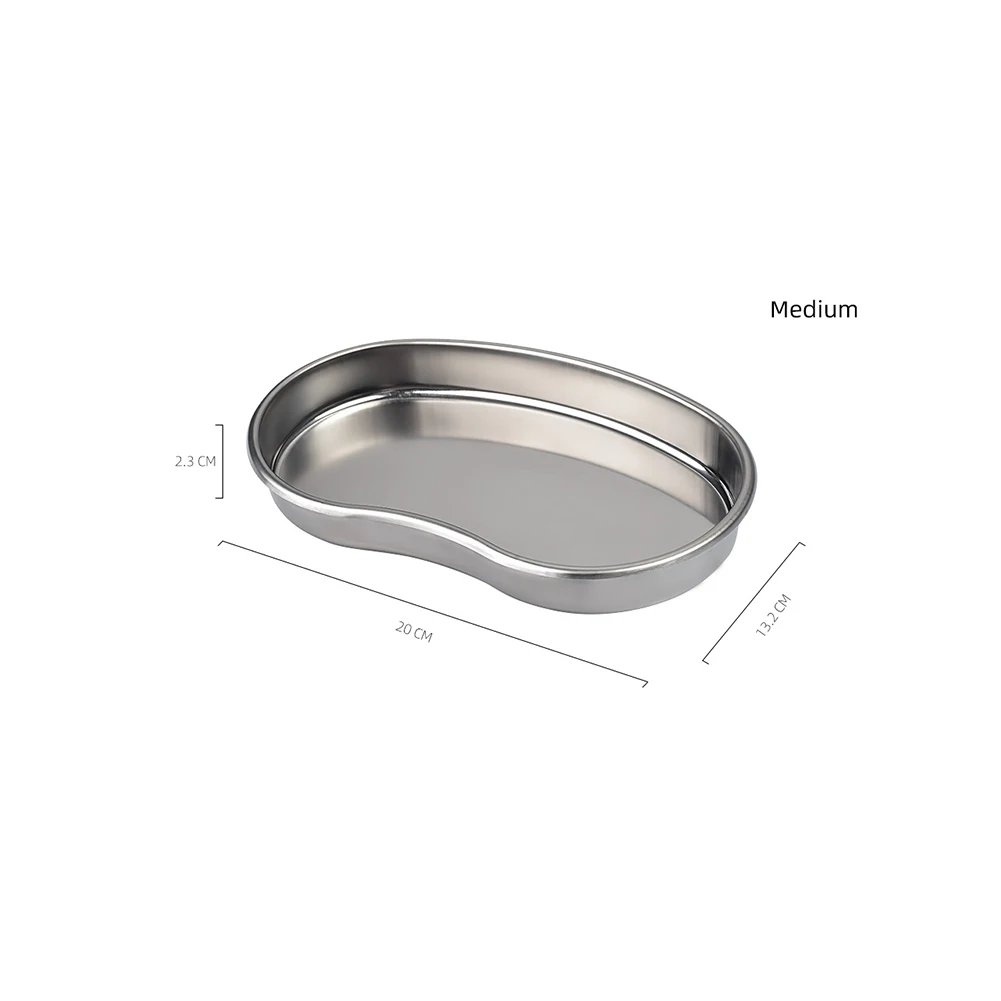 Stainless Steel Kidney Shaped Sterilized Tray Jar Pot Container Bottle Tweezers Medical Dental Surgical Cosmetic Tattoo Accesory