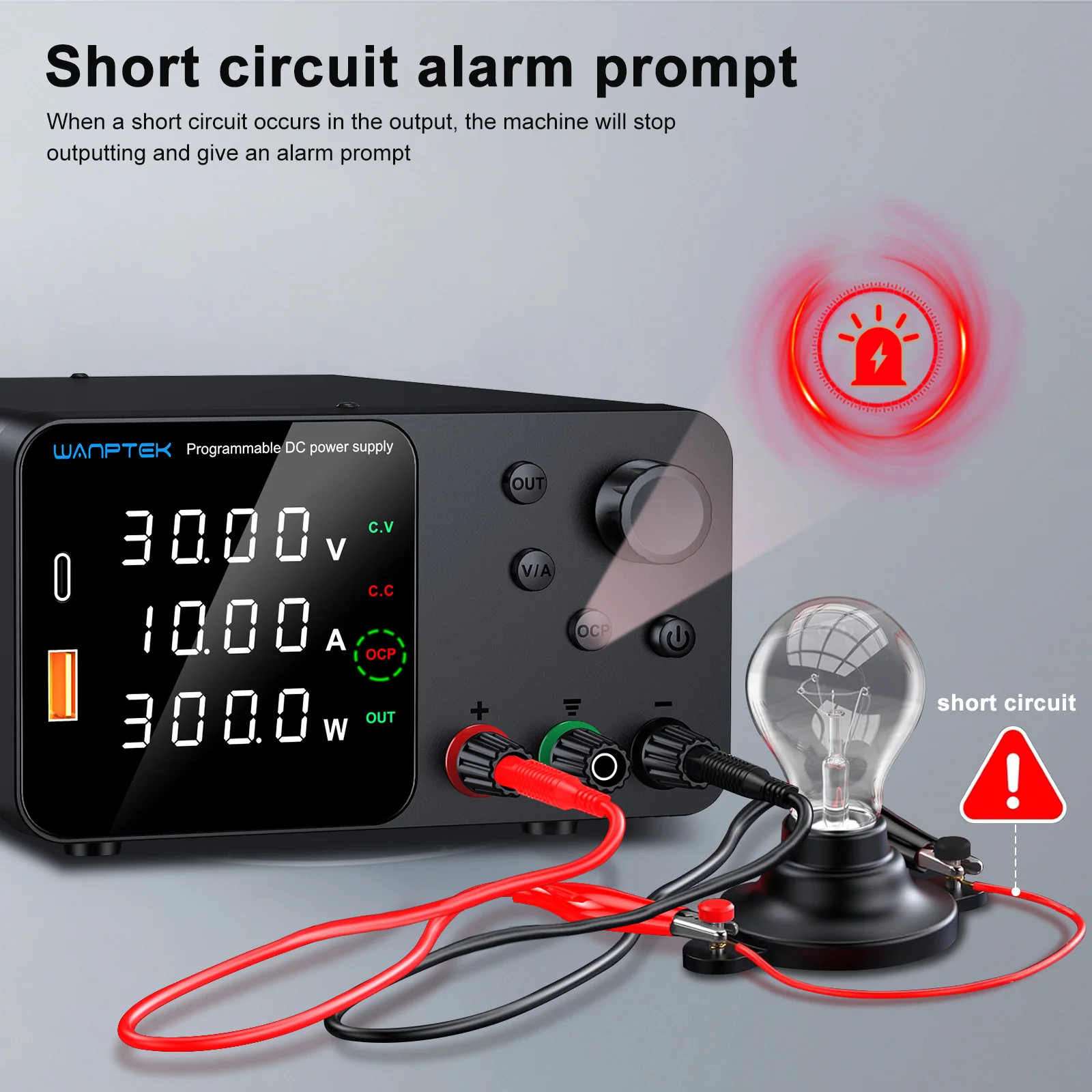 ShiYu Wanptek TPS605 (0-60V/0-5A) 조정 가능한 전력, 충분한 전압 및 전류를 갖춘 검정색 DC 안정화 전원 공급 장치