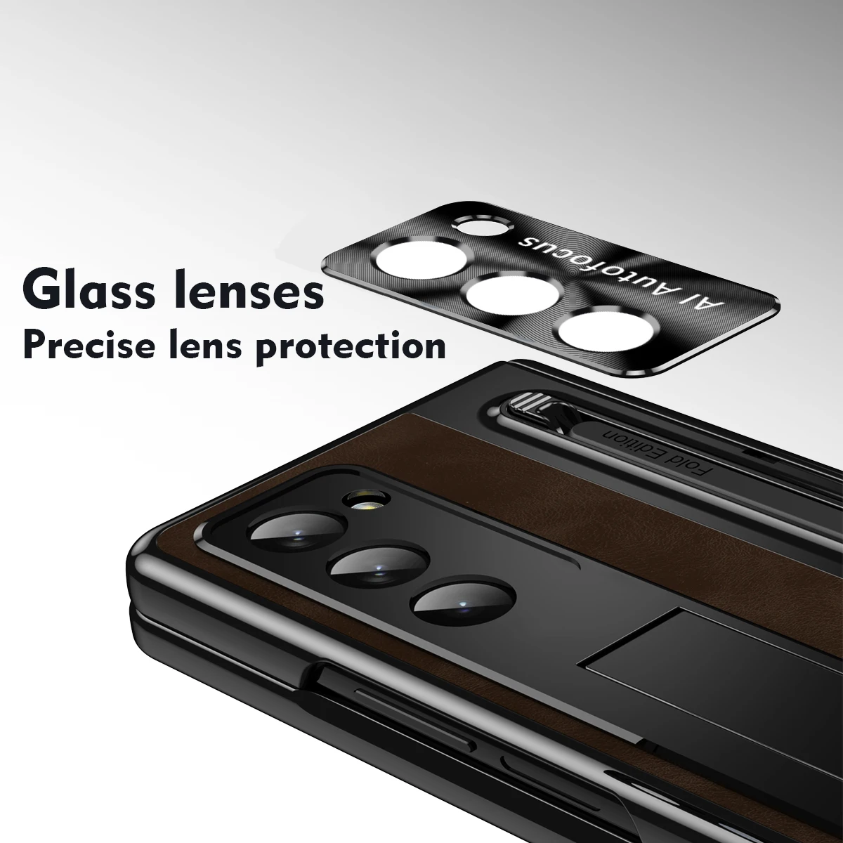 For Samsung Galaxy Z Fold 5 Case Vintage Leather Hinge Fold 4 3 With S Pen Holder Magnetic Kickstand Full Screen Protector Cover