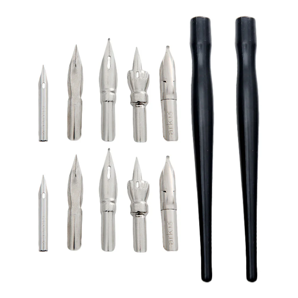 

2 Sets/12pcs Painting Supplies Pens Comic Cartoon Drawing Plastic Penholder Handle Accessories Dip