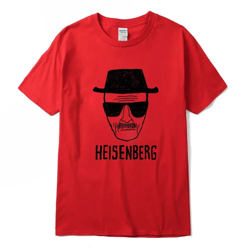 الرجال الموضة رداء علوي غير رسمي جودة قصيرة الأكمام 100% القطن فضفاض هايزنبرغ PrintedTshirt عادية رجالي التي شيرت كول الصيف الرجال التي شيرت