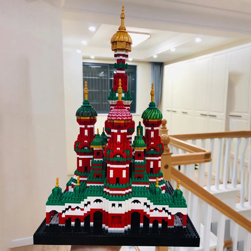 

Mini Diamond Building Blocks Architecture Bricks Toy Saint Basil's Cathedral Taj Mahal Children Compatible City Gifts