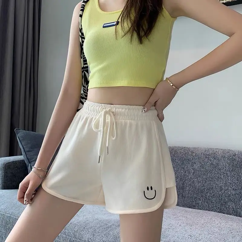 2024 New Sports Shorts for Women Wearing Summer Thin Casual Loose High Waisted Wide Leg Home Sleepwear Pants