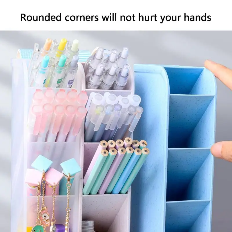 Creative Multifunctional 5 Grid Desktop Organizer Pen Holder Makeup Storage Box School Office Accessories Stationery
