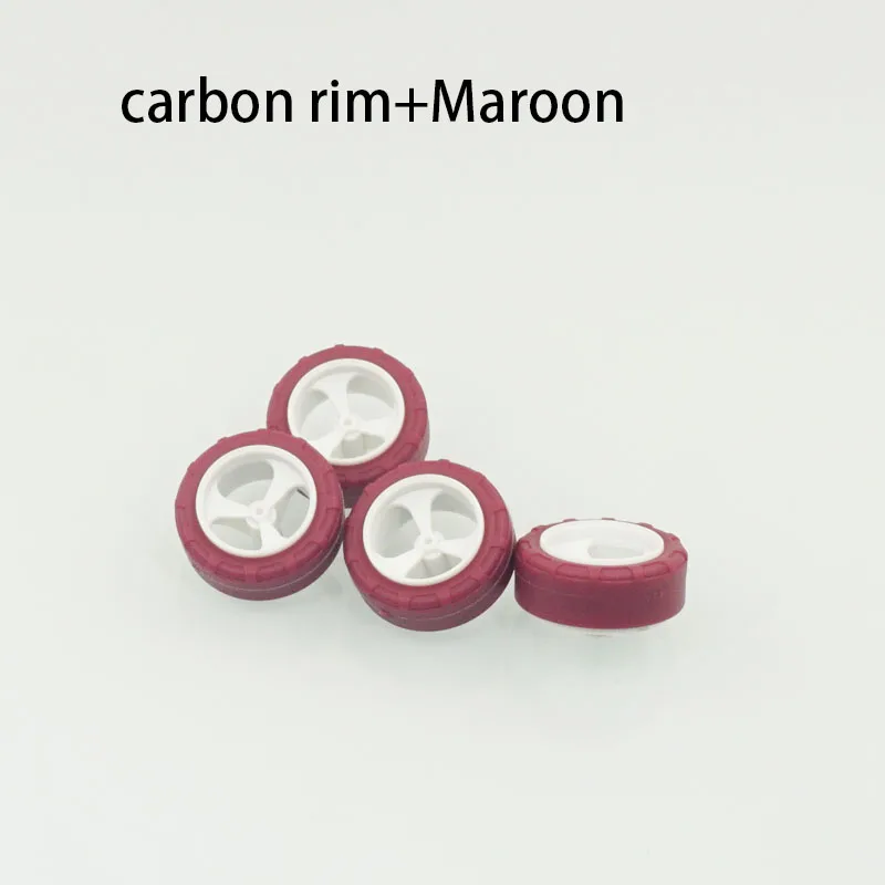 project D mini 4wd parts carbon small wheels maroon super hard tyre 95634/96635 narrow wide rims for tamiya mini 4wd racing car 5