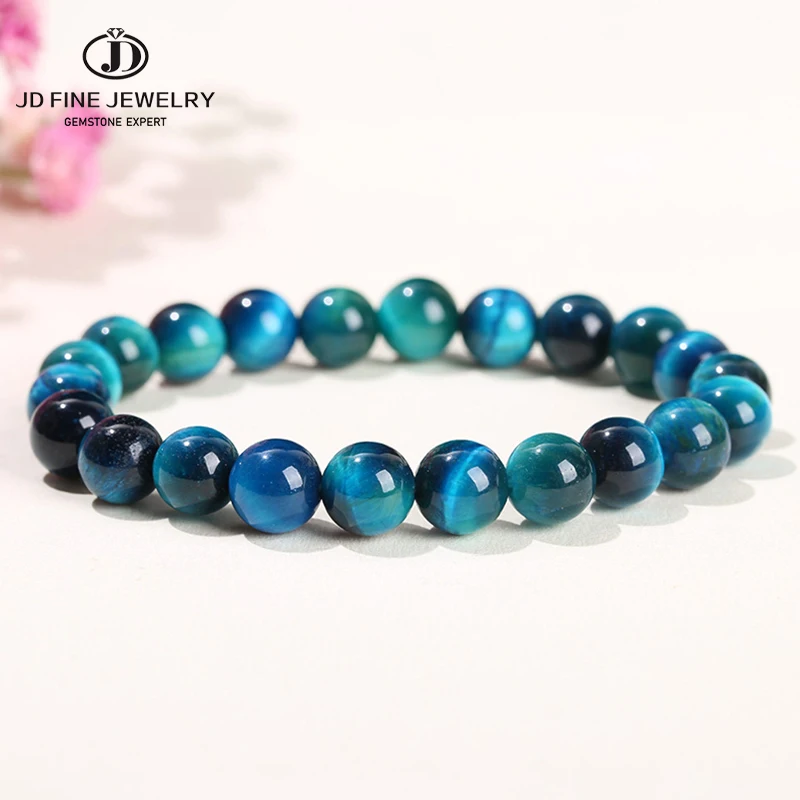 Jd Natuursteen Blauw Tijgeroog Kralen Armbanden Vrouwen Mannen Reiki Healing Yoga Meditatie Charm Bangles Pulseras Sieraden Cadeau