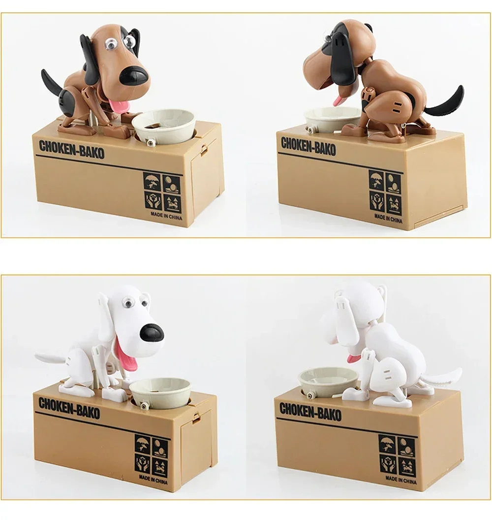 Cute Electronic Dog Robot Piggy Bank Automatic Coin Storage Box_voghion.com