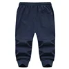 Men's Knitted Sports Pants Cotton Leisure Athletic Seven-cent Pants 3/4 Cropped Trousers Running Pants Men Fitness Sweatpants 4