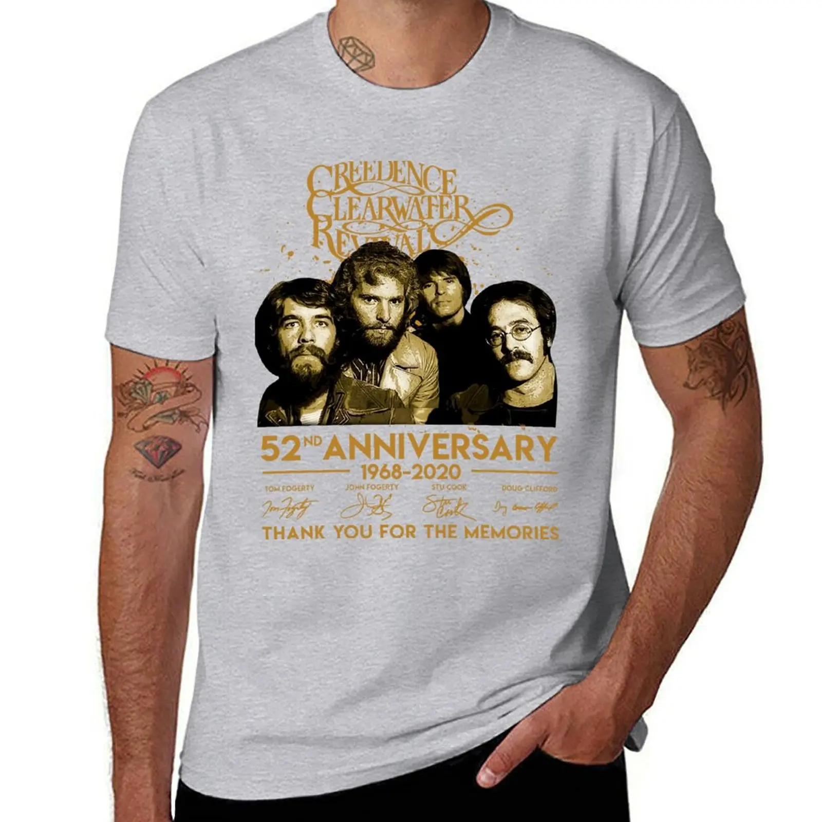 Creedence Clearwater Revival - Camiseta Con Logotipo Vintage (talla L), Negro