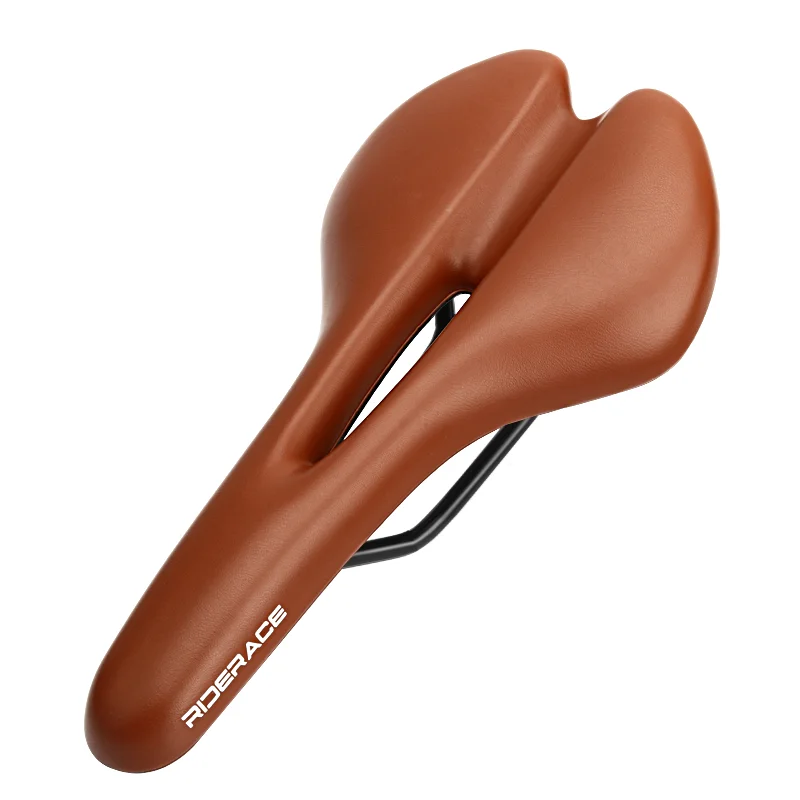 Selle de vélo respirante en cuir PU, coussin creux confortable, selle