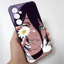Stylish Glass Cover Featuring C - Chainsaw Man and R - Reze Design - Samsung S23 Plus (Black1)
