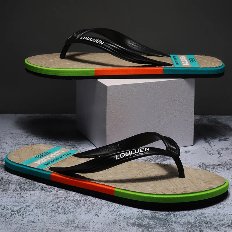 2023 New Design High Quality Brand Hot Sale Flip Flops Men Summer Male Fashion Concise Slides Casual Slippers Beach Outdoor