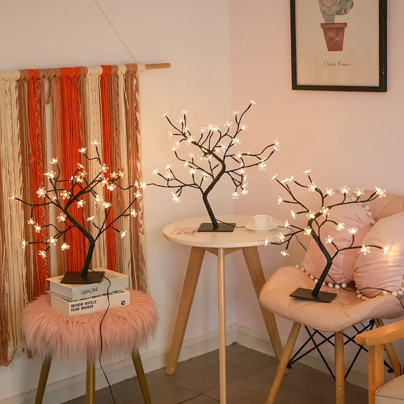 Irishom Albero Di Ciliegio LED 36 Luci Con Touch Control - Decorazione Casa Bonsai, USB/Batteria, 2 Modalità - 2
