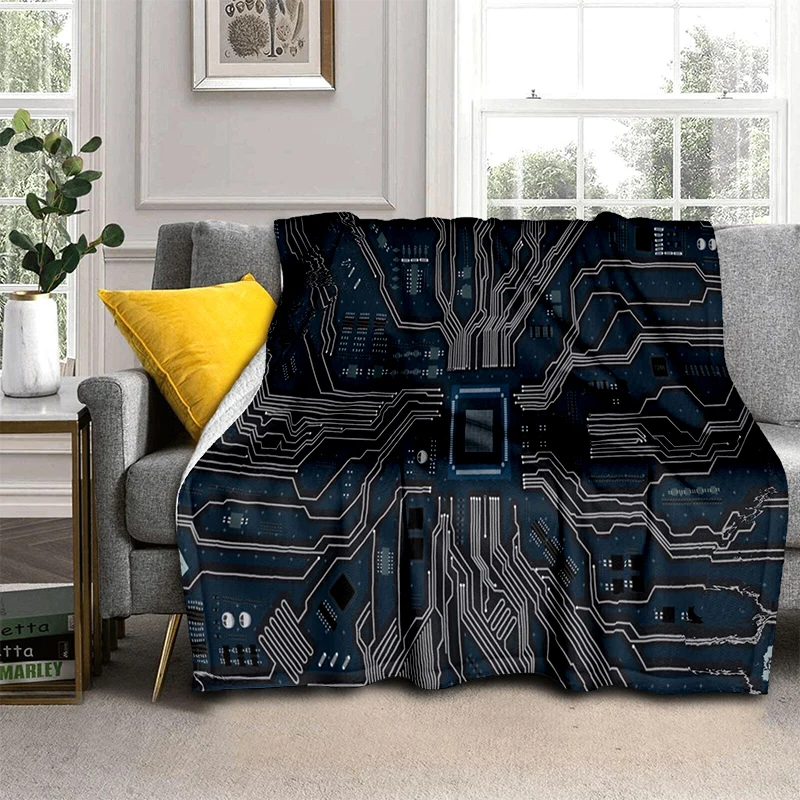 Flannel Throw Blanket King Queen Size for Living Room Sofa Couch Blanket Super Soft Lightweight Warm Electronic Component Fleece