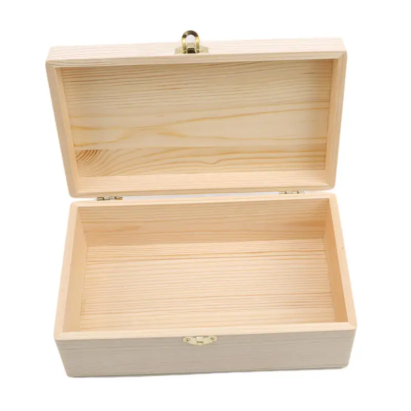 Description Picture 5 of itemRectangular Wooden Storage Box Buckle Hinged Boxes Wooden Gift Box Gift Packing Jewelry Case Box Home Sundries Storage Box