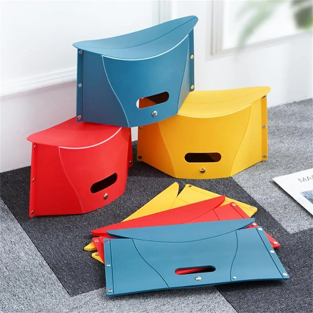 Folding Chair Space-saving Bright-colored Simple Design Collapsible Portable Stool Camping Storage