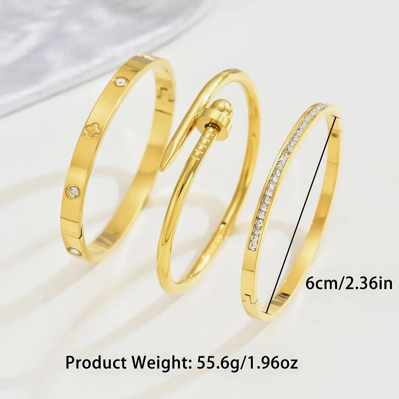 Stainless Steel Bracelet Gold Nail Women's