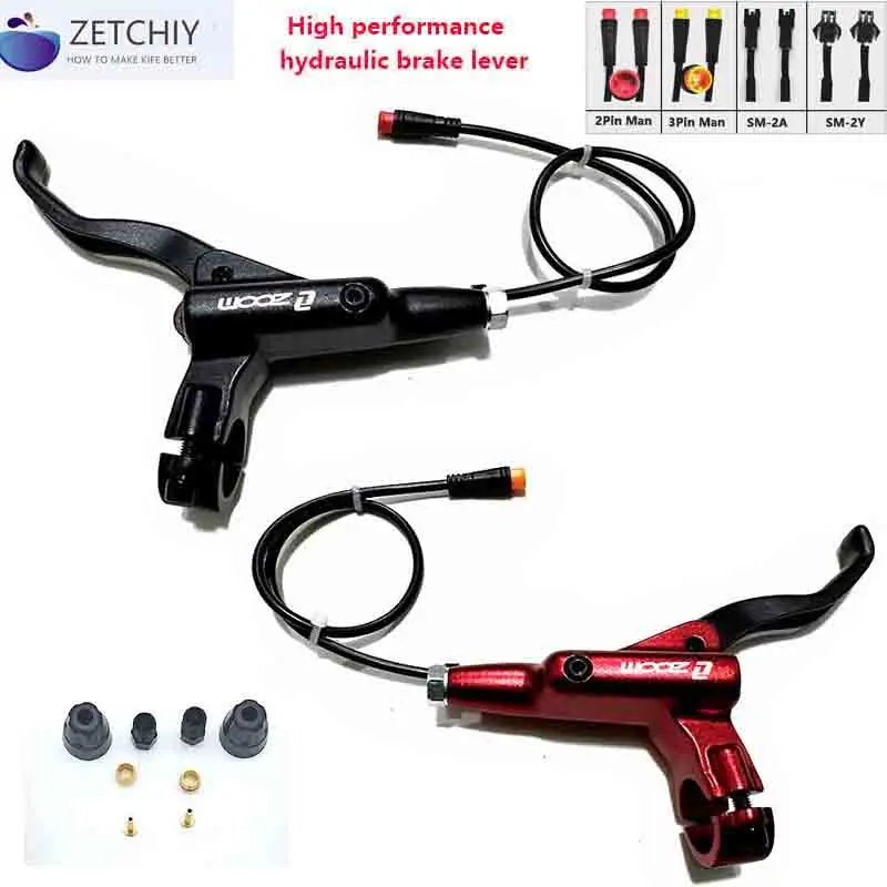 Zoom 2 3 pistion Hydraulic Brake Lever Power-off cut off Oil brake lever SM2A SM2Y 2Pin 3Pin Plug Electric Bicycle scooter
