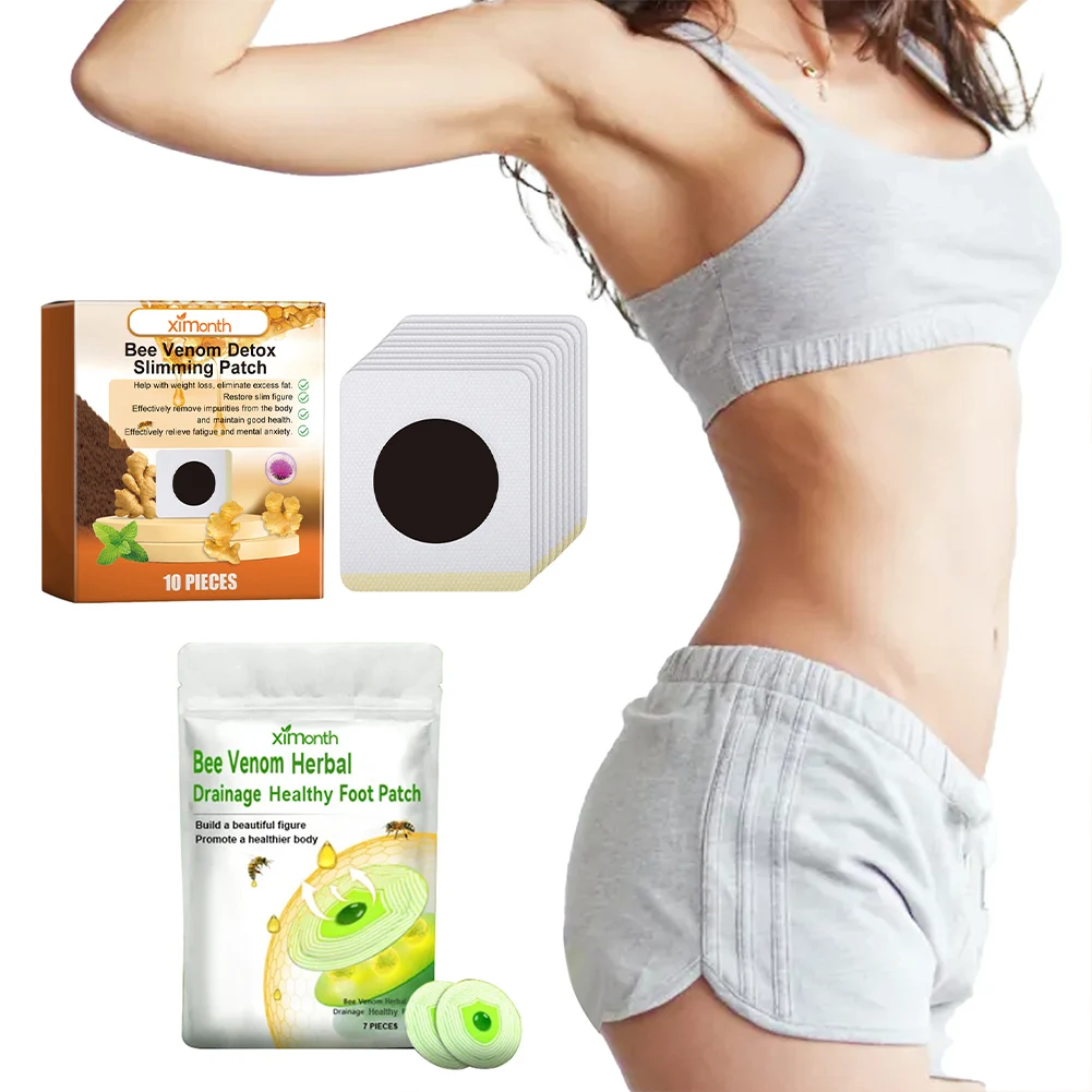 7/10pcs Bee Venom Lymphatic Drainage Slimming Patch Improve Stomach Lose Weight Detox Sticker Slimming Patch for Women and Men