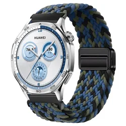 Magnetic Clasp Nylon Strap, 22mm, Breathable Bracelet for other 20mm (Camouflage blue)