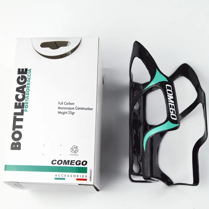 Road bicycle full carbon water bottle cages Mountain bike 3K carbon bottle holder with box blue 2pcs bicycle water bottle cage,bicycle bottle holder