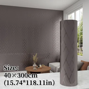 แผ่นผนังพีวีซีแบบลอกและติดสำหรับการปรับปรุงห้องนอน/ห้องนั่งเล่น กันน้ำ โฟมเมทัลลิก วอลเปเปอร์แบบมีกาวในตัว ตกแต่งบ้าน 17