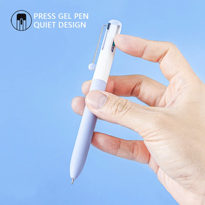 Creative 4-in-1 Multi-Color Gel Pen 0.5mm Fine Point Quick Drying Smooth Writing Colored Pens for Note Taking & Study Stationery