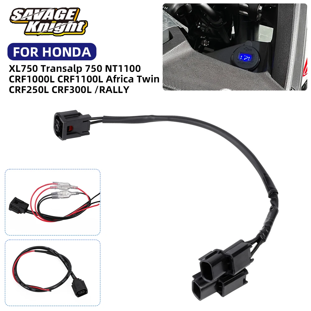 รถจักรยานยนต์เสริม Power Outlet Connector ปลั๊กอะแดปเตอร์สําหรับ Honda XL750 Transalp 750 Africa Twin CRF1000L CRF1100L CRF 250 300L 1
