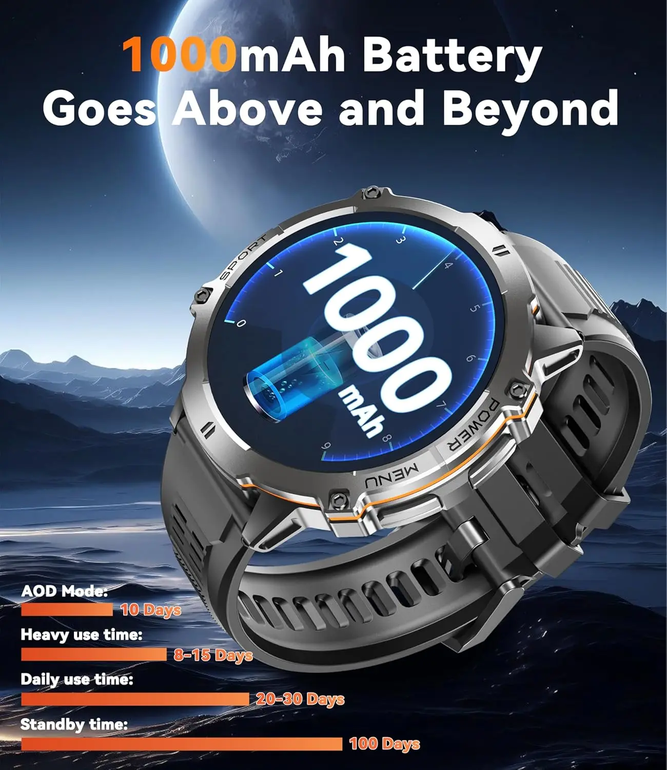 TANK X3 1000mAh battery GPS Smart Watch 5ATM&IP69K Waterproof Watches Military AMOLED Call Fitness Sport Smartwatch 2025 New Men