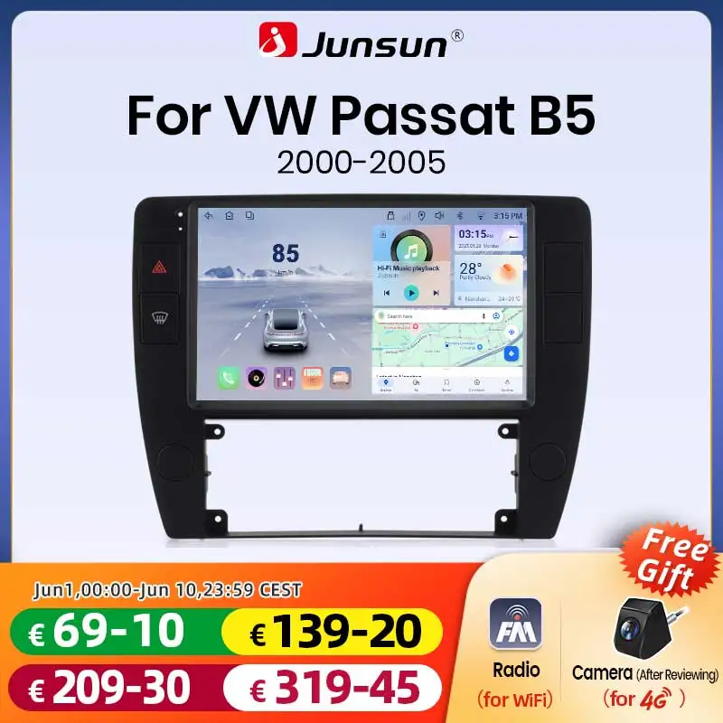 Junsun Android Wireless CarPlay Auto Car Radio for VW Passat B5 Car Multimedia Auto GPS BT DSP RDS