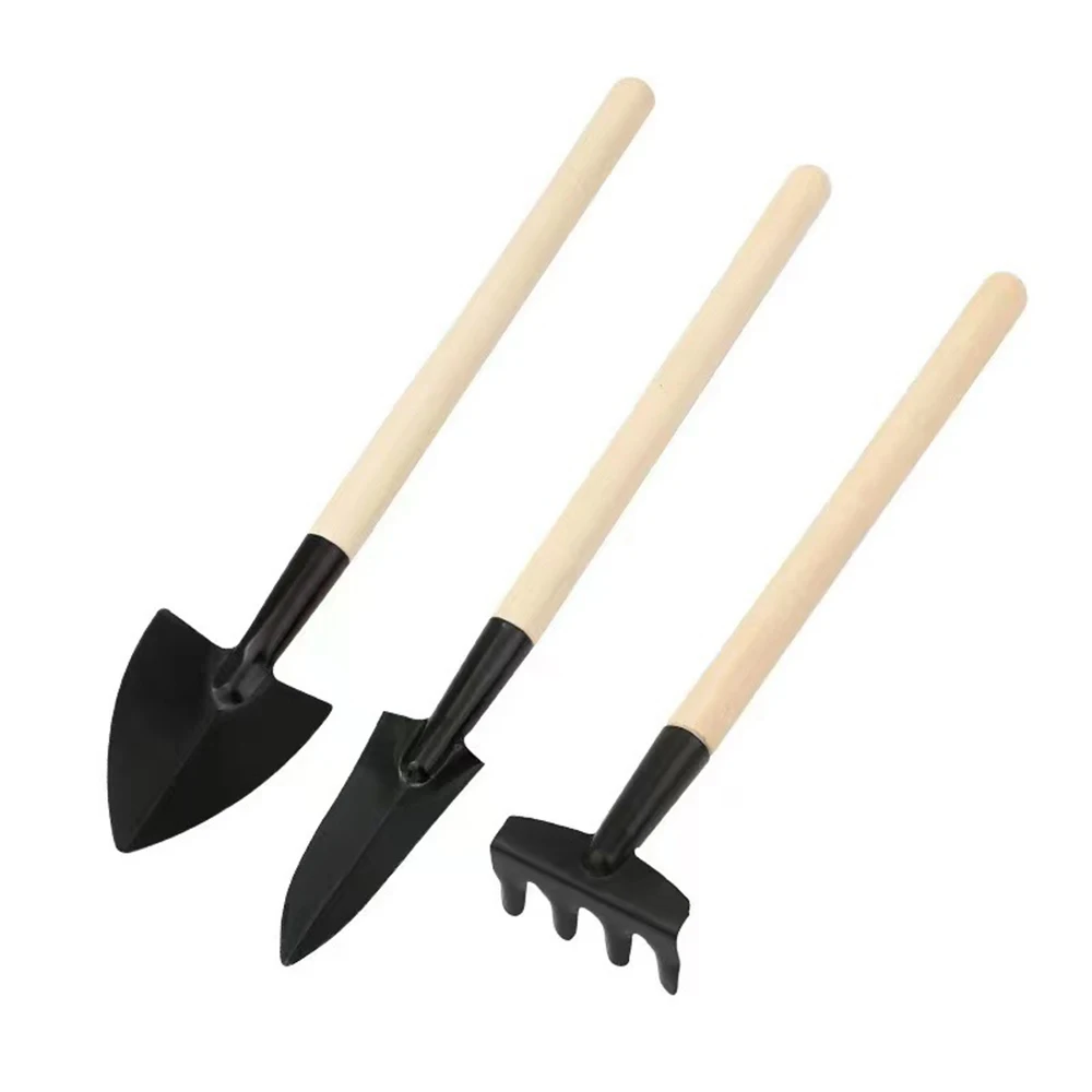 3Pcs Shovels Rake Wide Narrow Planting Shovel Digging Soil Handle Gardening Hand Tools Family Garden
