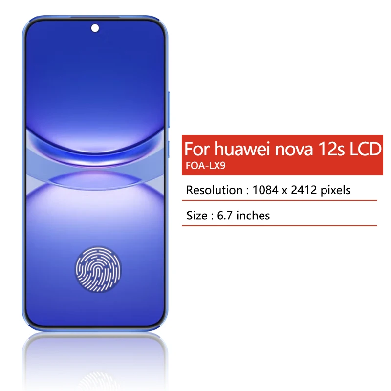 6.7"AMOLED For Huawei nova 12s LCD FOA-LX9 Display Touch Screen Panel Digitizer Assembly For Huawei Nova 12S Display Frame 2