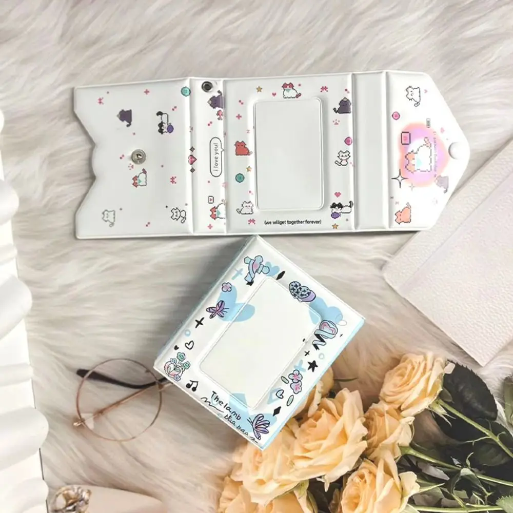 One Grid Angel Lamb Photo Album with Snap Buttons 3 Inch Star Binder Album Ins Double-sided Cards Collections Book