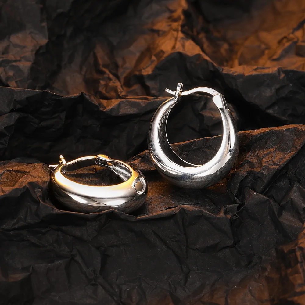 925 Sterling Silver U Shape Hoop Earrings For Women Wedding Party