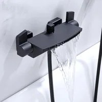 อ่างอาบน้ำชุดฝักบัวติดผนังก๊อกน้ำห้องน้ำ, ห้องน้ำเย็นและ Hot Mixer ก๊อกน้ำทองเหลือง Chrome/สีส้ม/สีขาว/สีดำ 4