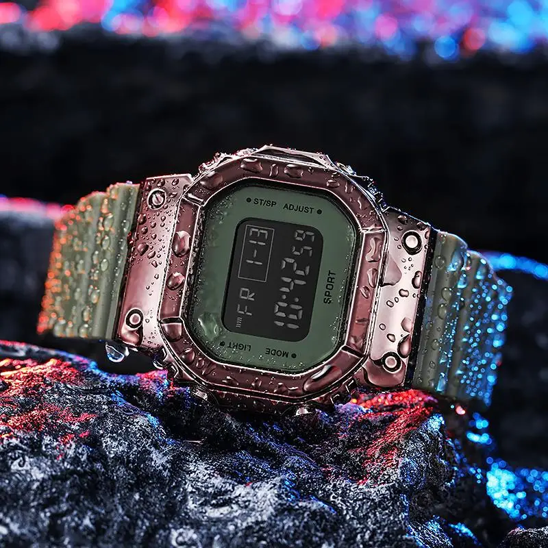 Couple electronic watch sports square digital couple watch