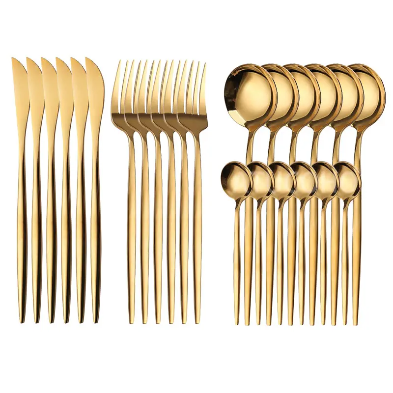 

24PCS Cutlery Set,Stainless Steel Silverware Set Service for 6,Portable Tableware Include Knife/Fork/Spoon,Dishwasher Safe
