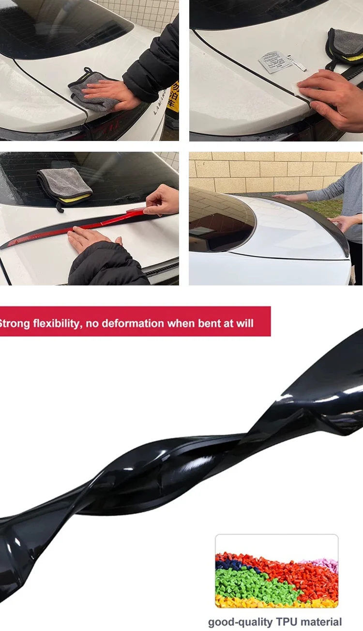 Für BMW Zubehör 3er E92 328i 335i M3 Style 2007-2013 Auto Heckspoiler Flügel Kofferraum Lippe glänzend schwarzer Gummi – Detail 3