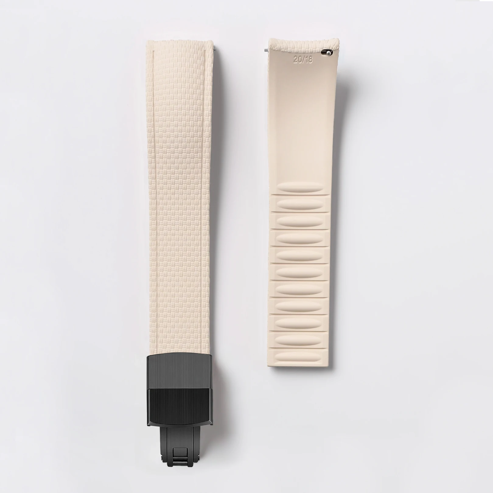 Universal Fluoro Rubber Quick Release Watch Band - Customizable Cut-to-Size Strap