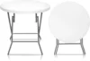 32" Round Folding Commercial Banquet Table, Portable Plastic Coffee Card Dining Table for Kitchen or Outdoor Party Wedding Event 1