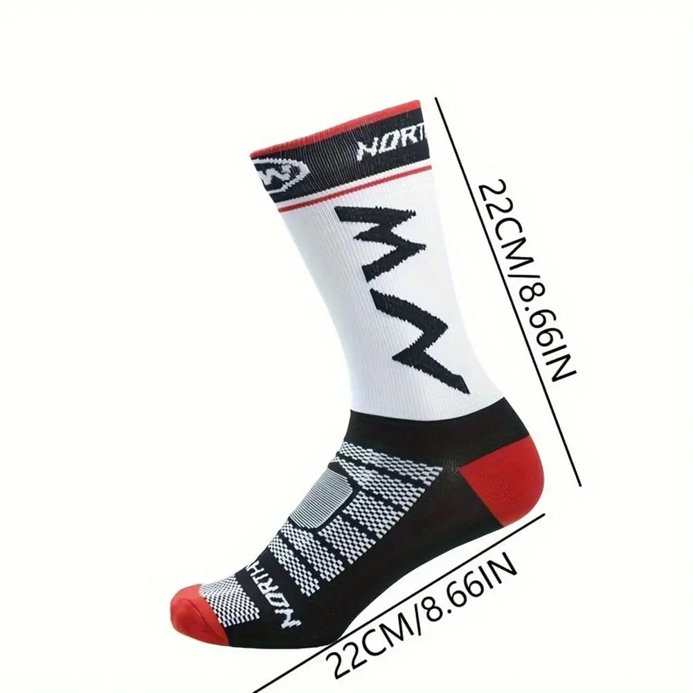1/5pairs Professional Cycling Socks Breathable Sweat Absorbing Football Basketball Socks Quick Dry Elastic Training Socks